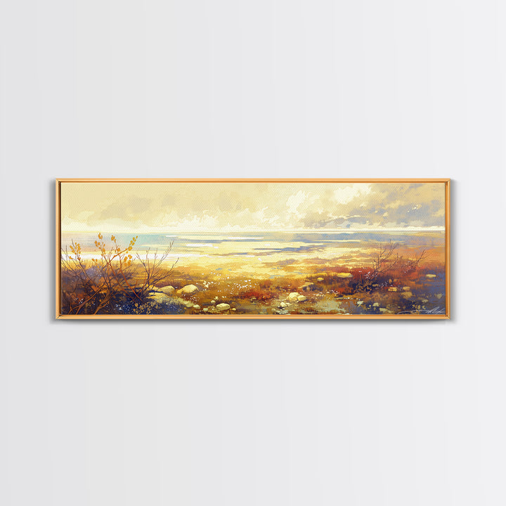 Quiet Abstract Landscape Framed Canvas Print, General Fine Art, Boho Decor, Living Room Decor, Fine Art, Wall Decor, GEN-3x1-89
