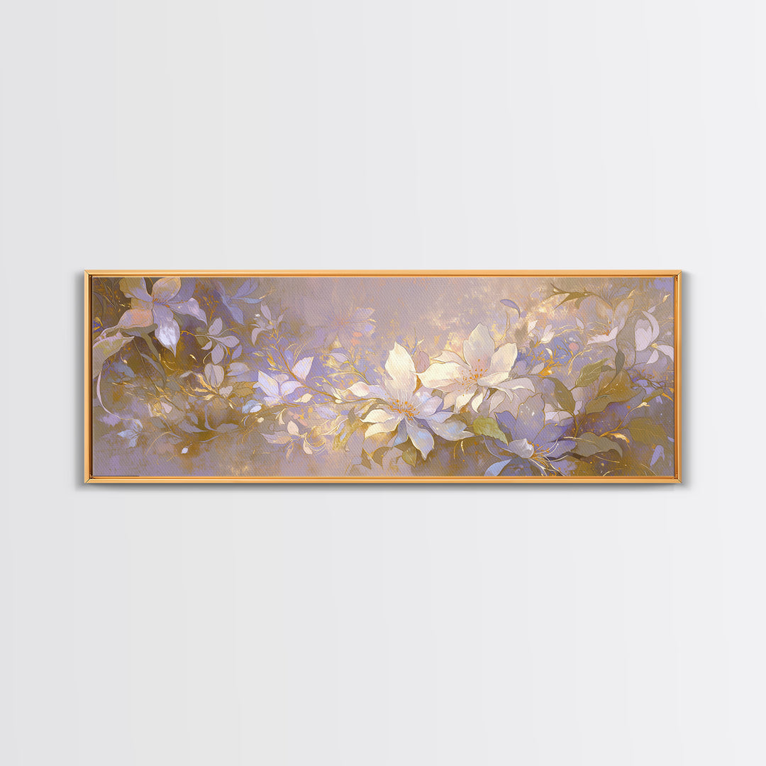 Large Neutral Floral Study Framed Canvas Print, General Fine Art, Framed Wall Art, Living Room Decor, Fine Art, GEN-3x1-90