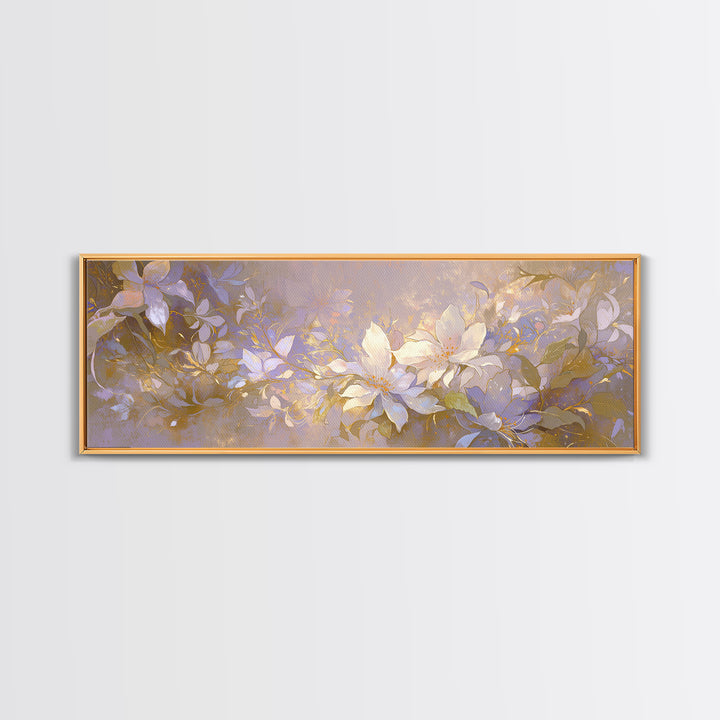 Large Neutral Floral Study Framed Canvas Print, General Fine Art, Framed Wall Art, Living Room Decor, Fine Art, GEN-3x1-90