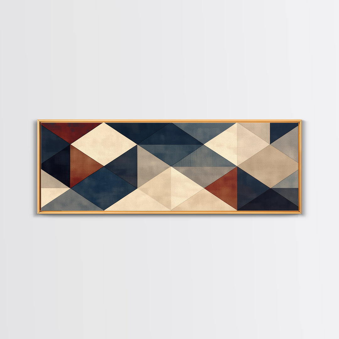 Modern Geometric Composition Canvas Print, General Fine Art, Abstract Art, Living Room Decor, Fine Art, Textured Painting, GEN-3x1-98