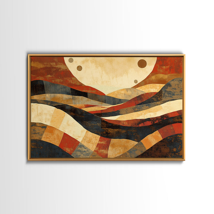 Warm Terracotta Abstract Framed Canvas Print, General Fine Art, Original Painting, Living Room Decor, Fine Art, GEN-3x2-10