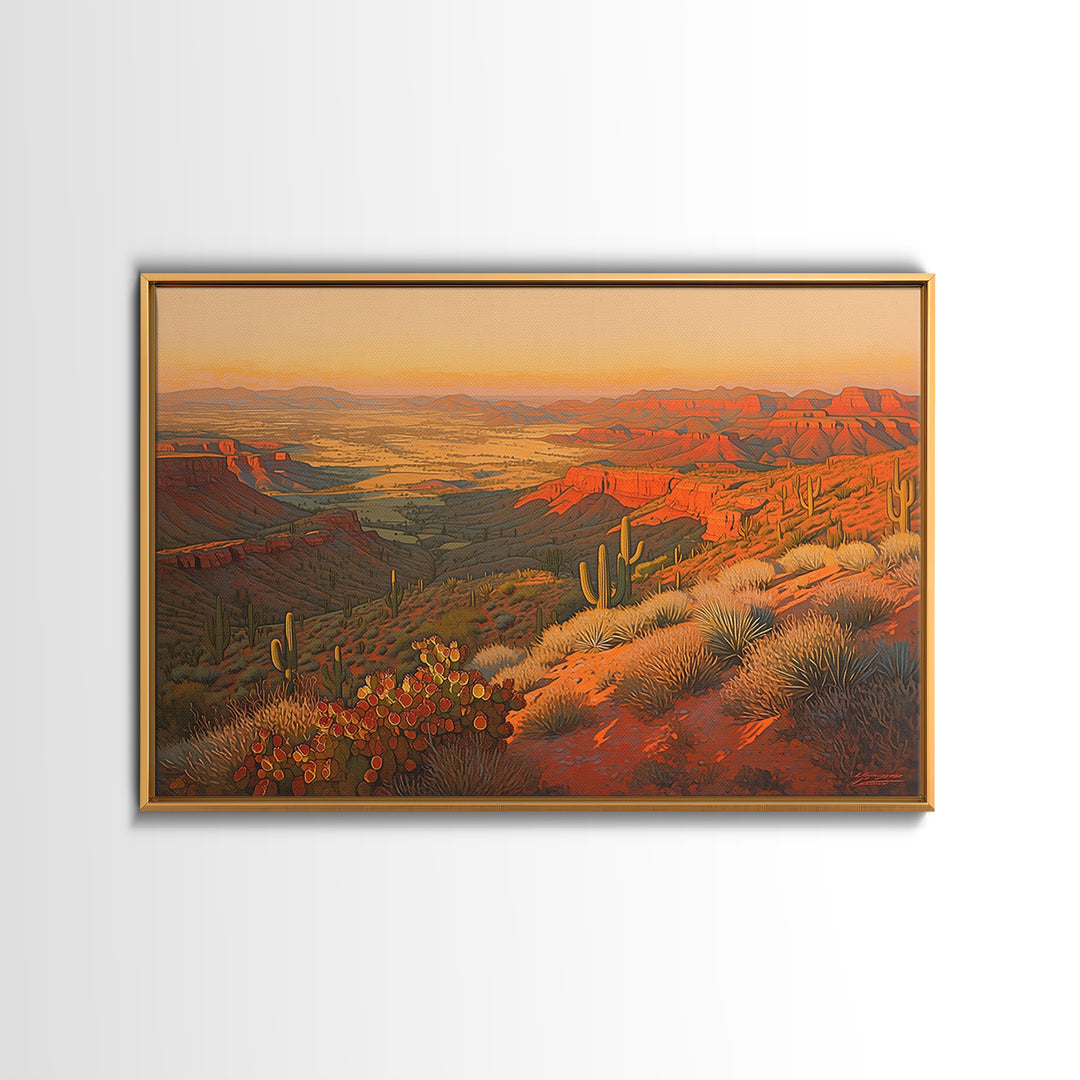 Serene Desert Horizon Framed Canvas Print, General Fine Art, Gallery Decor, Living Room Decor, Fine Art, Wall Art, GEN-3x2-45