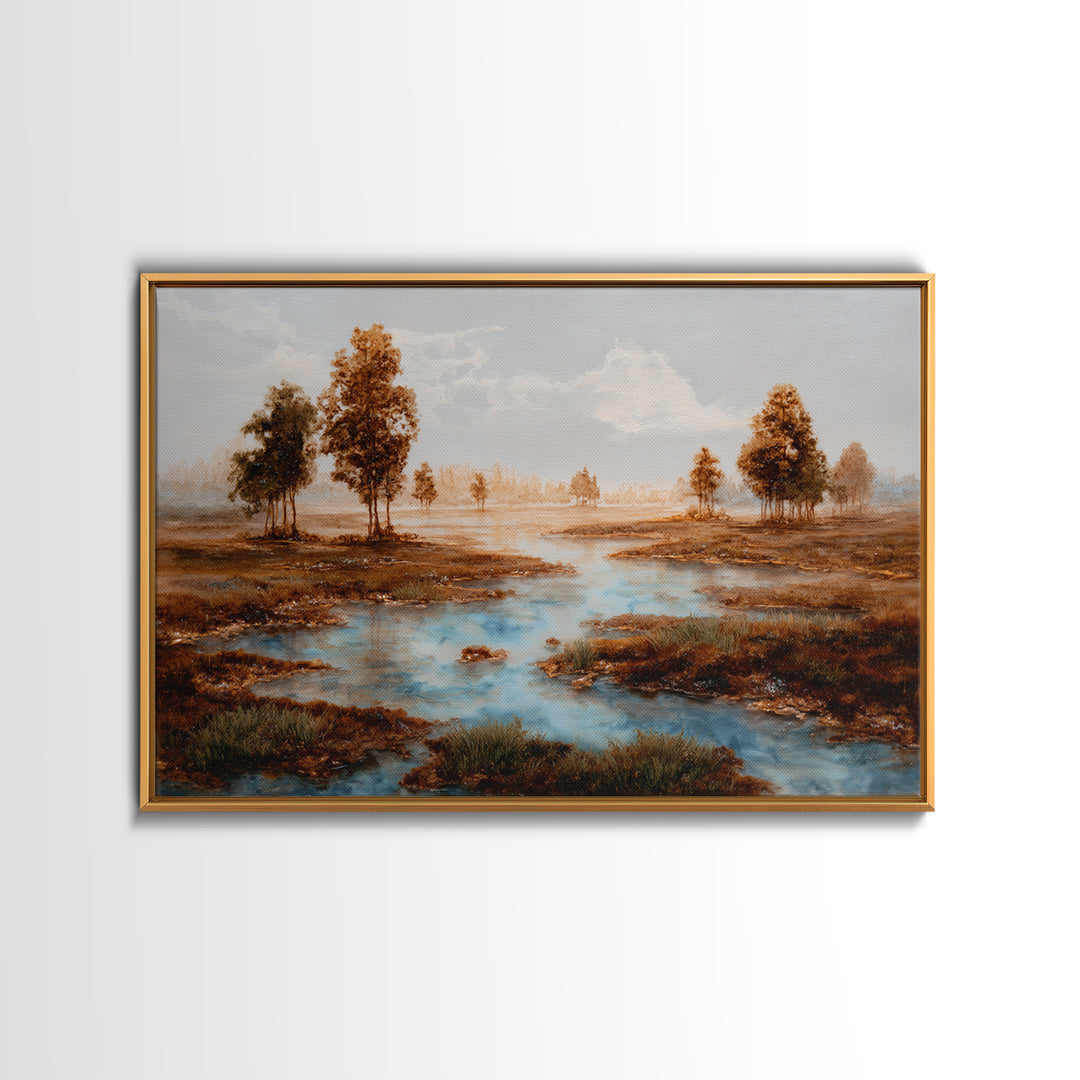 Elegant Ink Wash Landscape Canvas Print, General Fine Art, Gallery Decor, Living Room Decor, Fine Art, Wall Art, GEN-3x2-48