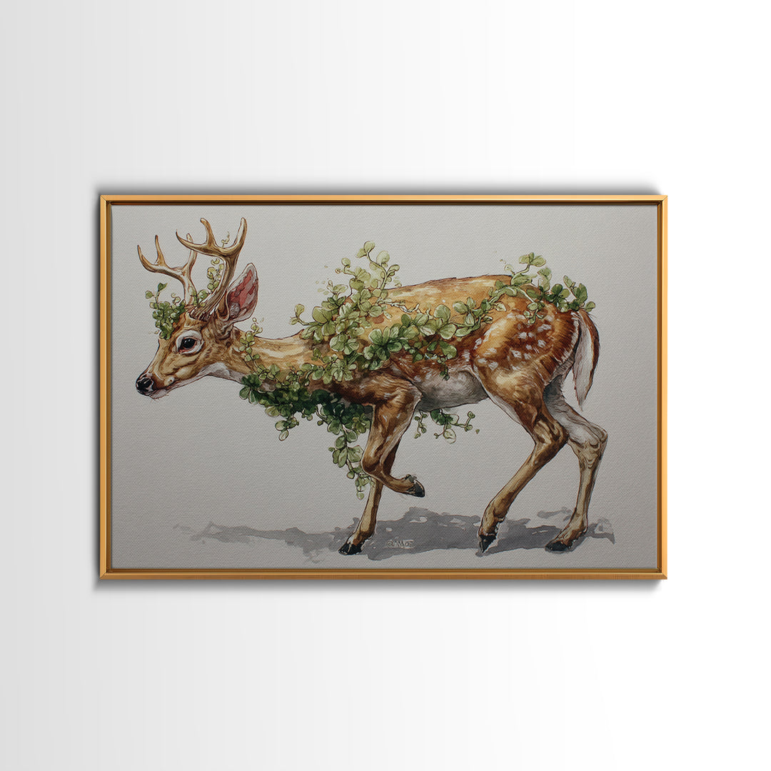 Soft Watercolor Branch Study Framed Canvas Print, General Fine Art, Wall Hanging, Living Room Decor, Oil Painting, GEN-3x2-63