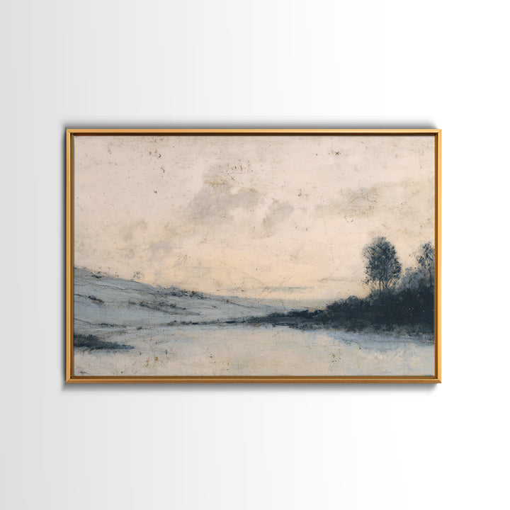 Minimal Black Line Figure on Textured Paper Framed Canvas Print, General Fine Art, Luxury Decor, Living Room Decor, Fine Art, GEN-3x2-79