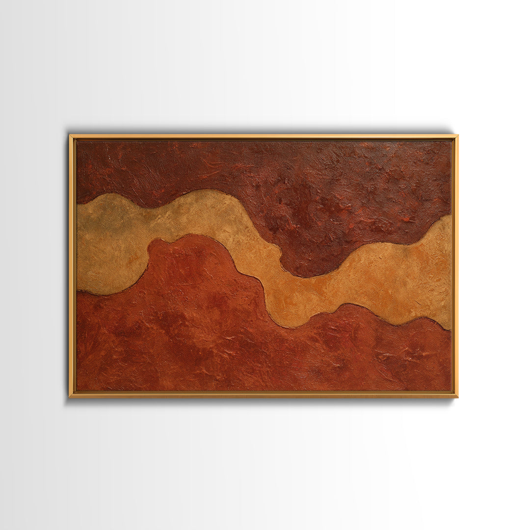 Warm Terracotta Abstract Framed Canvas Print, General Fine Art, Bedroom Decor, Living Room Decor, Abstract Art, GEN-3x2-82