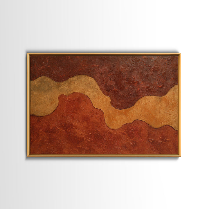 Warm Terracotta Abstract Framed Canvas Print, General Fine Art, Bedroom Decor, Living Room Decor, Abstract Art, GEN-3x2-82