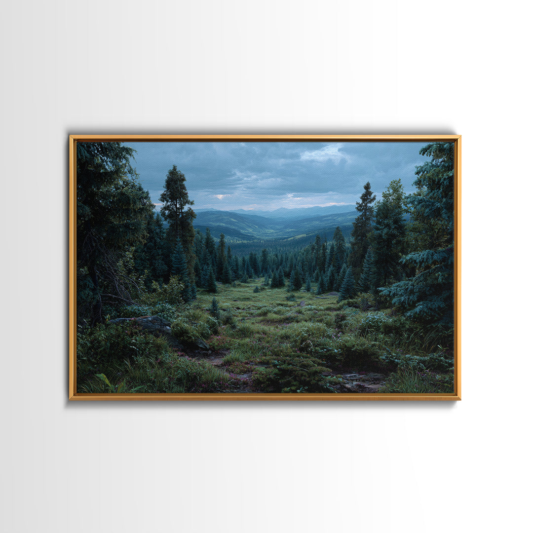 Moody Forest Clearing Canvas Print, General Fine Art, Poster, Living Room Decor, Fine Art, Wall Art Prints, Mid Century Modern, GEN-3x2-84