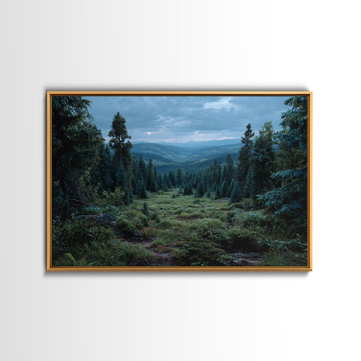 Moody Forest Clearing Canvas Print, General Fine Art, Poster, Living Room Decor, Fine Art, Wall Art Prints, Mid Century Modern, GEN-3x2-84