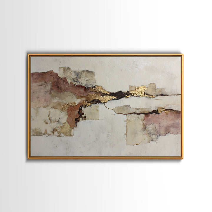 Earthy Plaster Texture Abstract Framed Canvas Print, General Fine Art, Canvas, Living Room Decor, Abstract Art, GEN-3x2-91