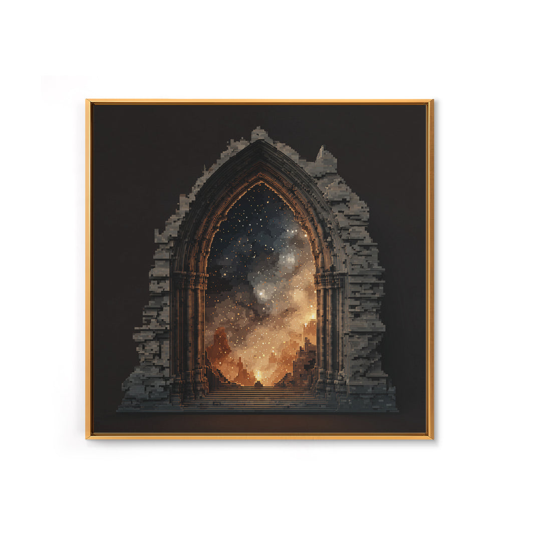Gothic Archway Filled Framed Canvas Print, Gothic Art, Fine Art Print, Living Room Decor, Fine Art, Gothic, Halloween Decor, GOT-1x1-83