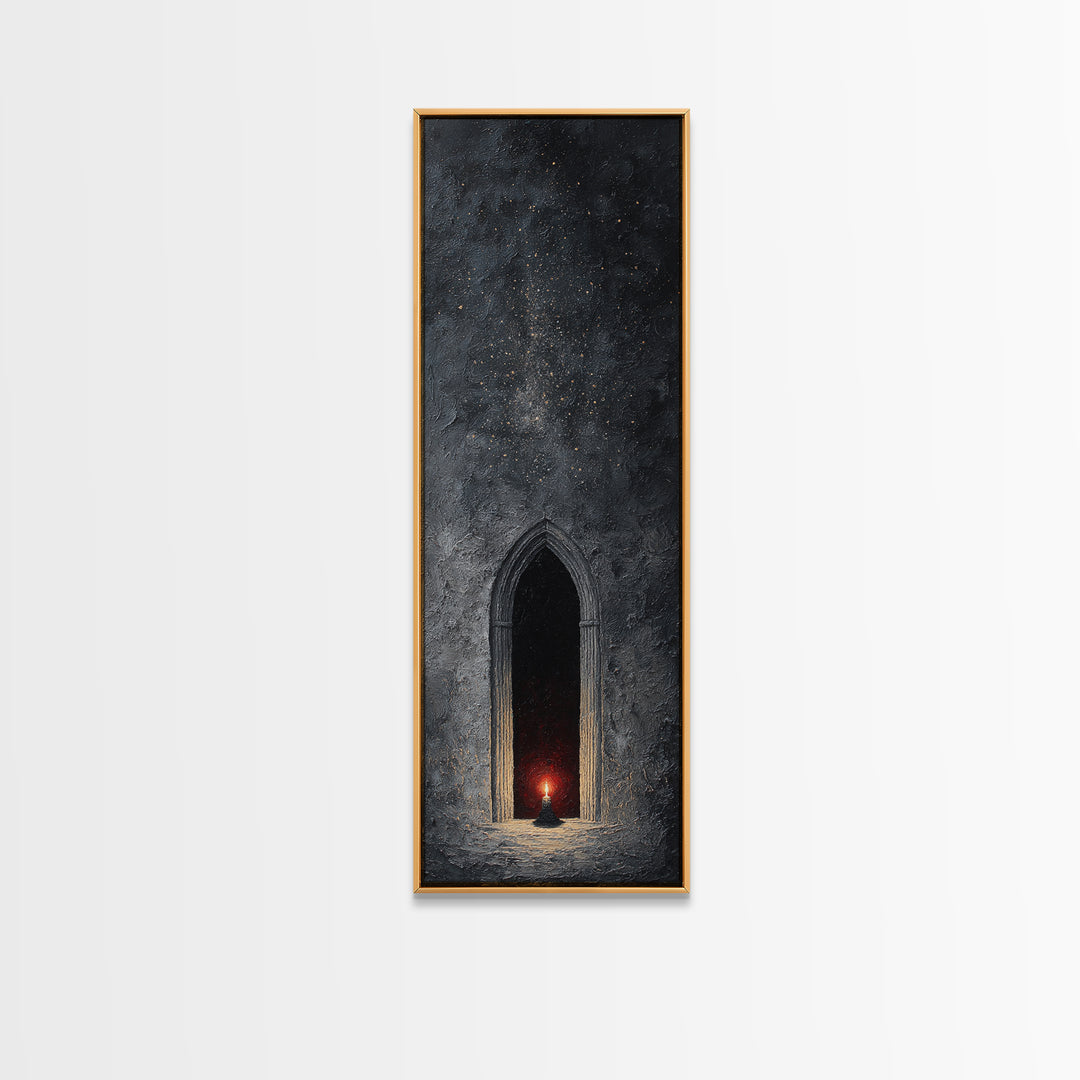 Gothic Archway Filled Framed Canvas Print, Gothic Art, Original Painting, Living Room Decor, Fine Art, Gothic, Canvas Painting, GOT-1x3-47