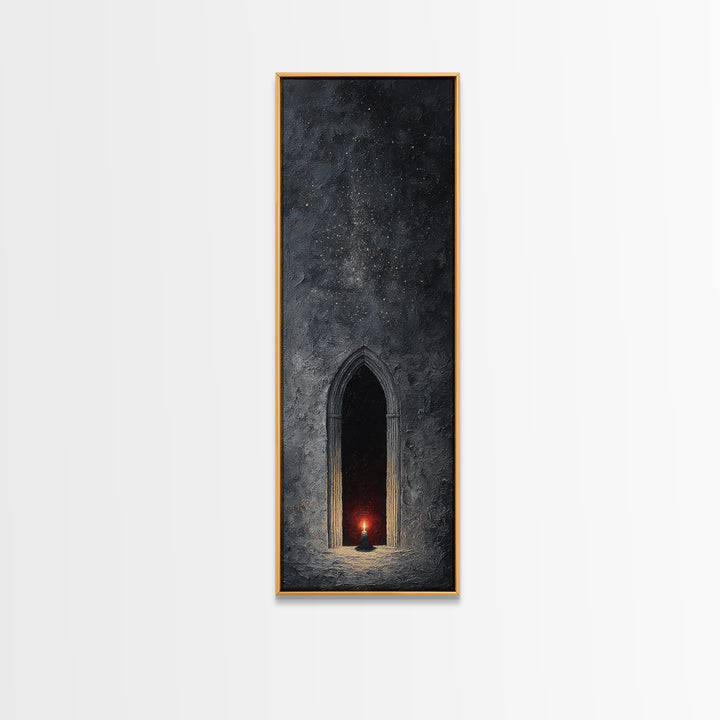 Gothic Archway Filled Framed Canvas Print, Gothic Art, Original Painting, Living Room Decor, Fine Art, Gothic, Canvas Painting, GOT-1x3-47