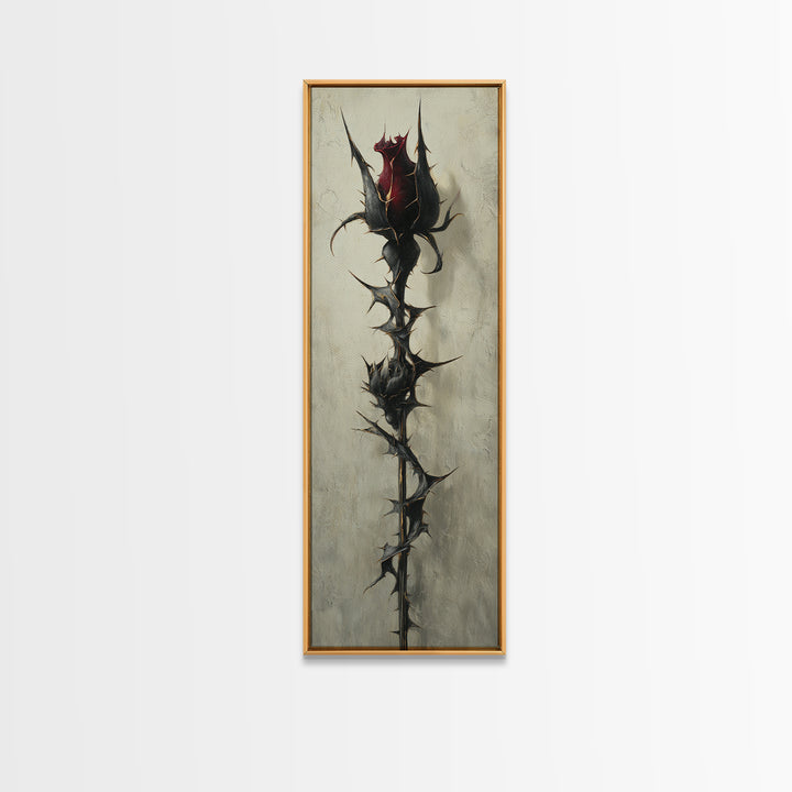 Black Rose Bouquet Canvas Print, Gothic Art, Gothic Wall Art, Living Room Decor, Oil Painting, Gothic, Gallery Decor, GOT-1x3-63