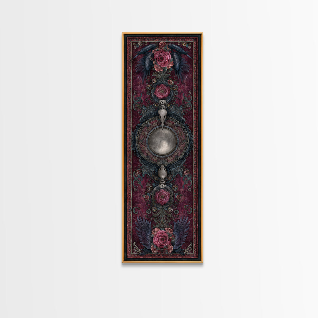 Medieval Illuminated Border Framed Canvas Print, Gothic Art, Canvas Tote Bag, Living Room Decor, Oil Painting, Gothic, GOT-1x3-76