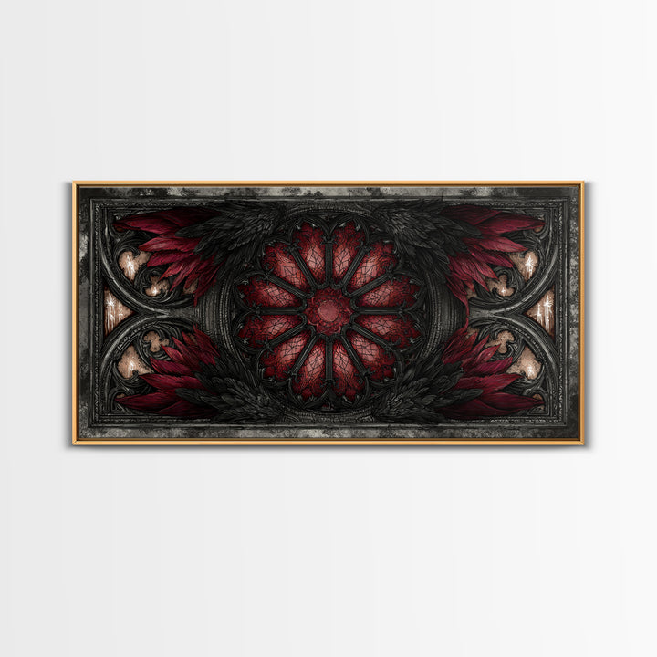 Gothic Cathedral Window Canvas Print, Gothic Art, Statement Artwork, Living Room Decor, Fine Art, Gothic, Art Prints, GOT-2x1-22