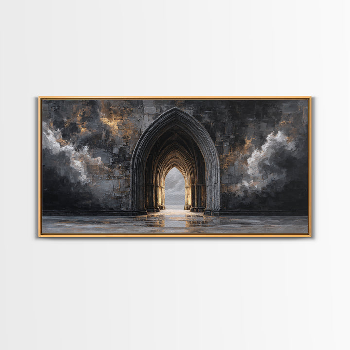 Gothic Archway Filled Canvas Print, Gothic Art, Printable Wall Art, Living Room Decor, Fine Art, Gothic, Halloween Art, GOT-2x1-31