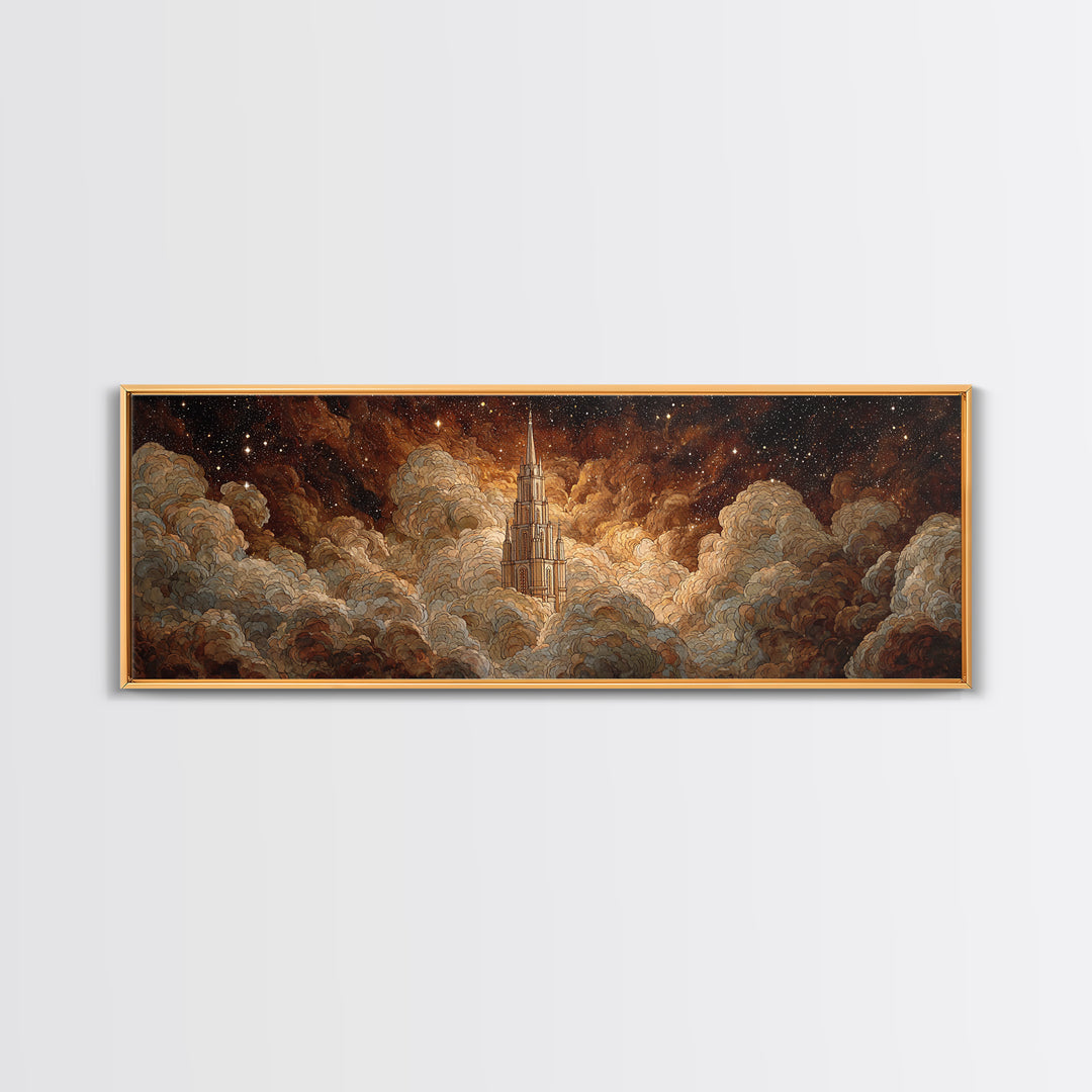 Weeping Angel Statue Canvas Print, Gothic Art, Dark Art, Living Room Decor, Fine Art, Gothic, Textured Painting, GOT-3x1-24