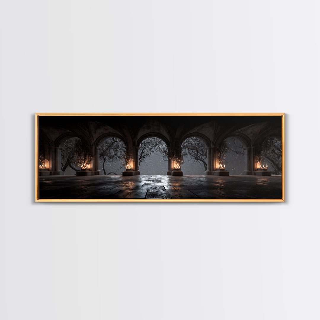 Gothic Archway Filled Canvas Print, Gothic Art, Gallery Decor, Living Room Decor, Fine Art, Gothic, Contemporary Art, GOT-3x1-3