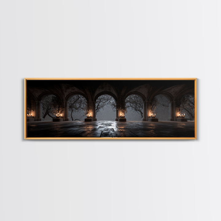 Gothic Archway Filled Canvas Print, Gothic Art, Gallery Decor, Living Room Decor, Fine Art, Gothic, Contemporary Art, GOT-3x1-3
