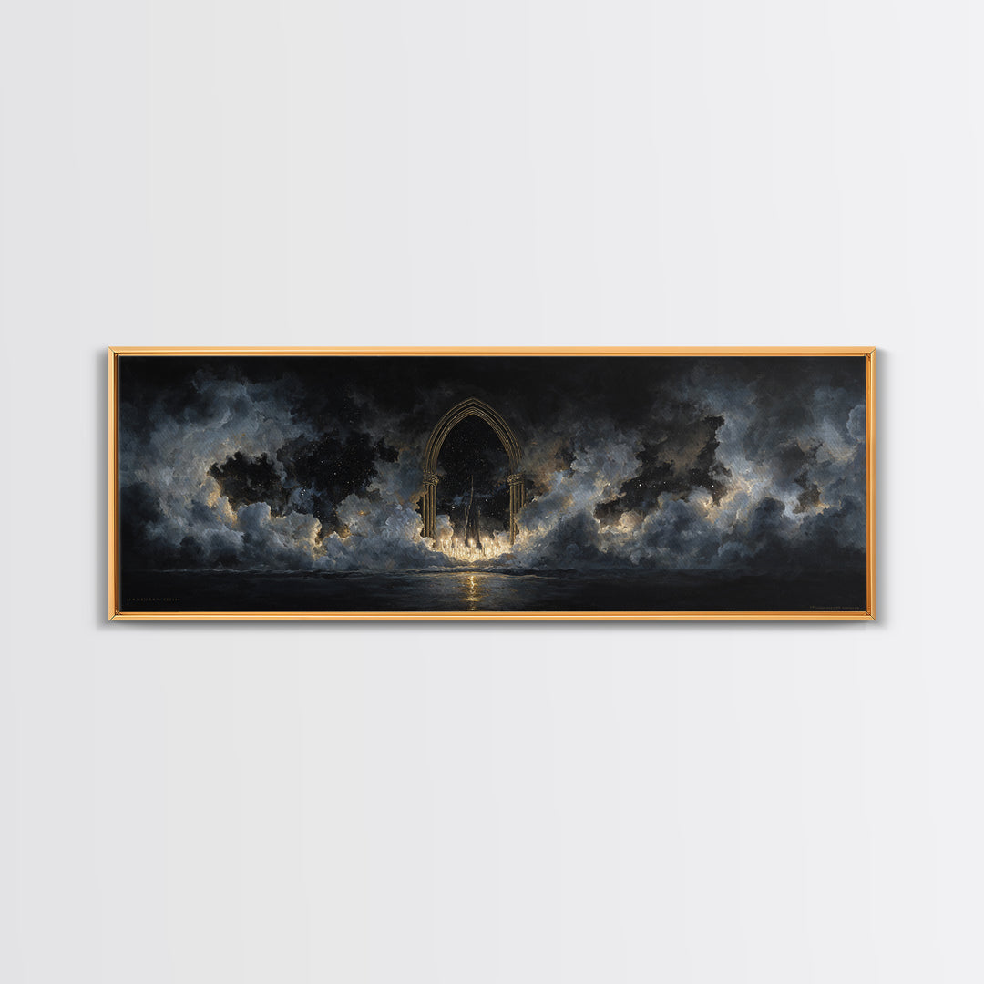 Gothic Archway Filled Canvas Print, Gothic Art, Gothic Decor, Living Room Decor, Gothic, Canvas Painting, Gothic Wallpaper, GOT-3x1-75