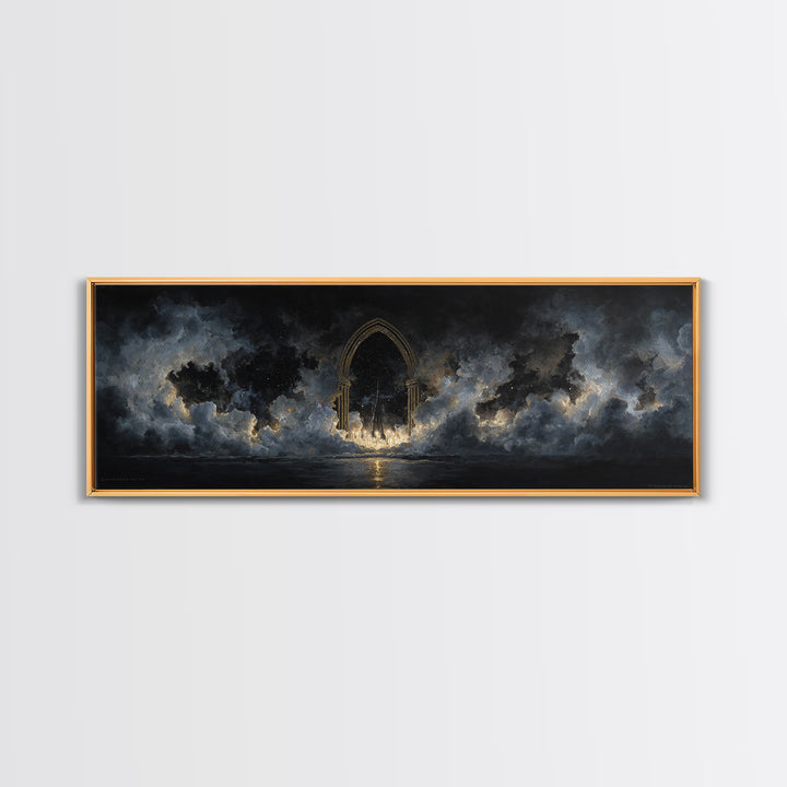Gothic Archway Filled Canvas Print, Gothic Art, Gothic Decor, Living Room Decor, Gothic, Canvas Painting, Gothic Wallpaper, GOT-3x1-75