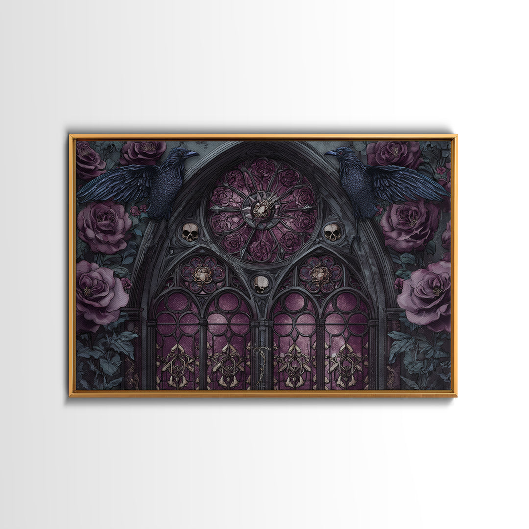 Gothic Cathedral Window Canvas Print, Gothic Art, Dark Academia Decor, Living Room Decor, Fine Art, Gothic, Black and White Art, GOT-3x2-30