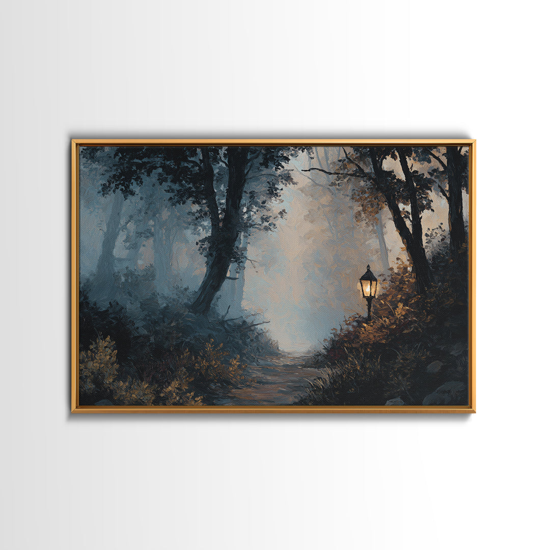 Haunted Forest Path Framed Canvas Print, Gothic Art, Room Decor, Living Room Decor, Fine Art, Gothic, Printable Wall Art, GOT-3x2-47