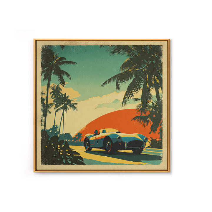 Retro Racing Car Game Poster Without Text Framed Canvas Print, Game Room Art, Printable Wall Art, Game Room Decor, Play, GRA-1x1-12
