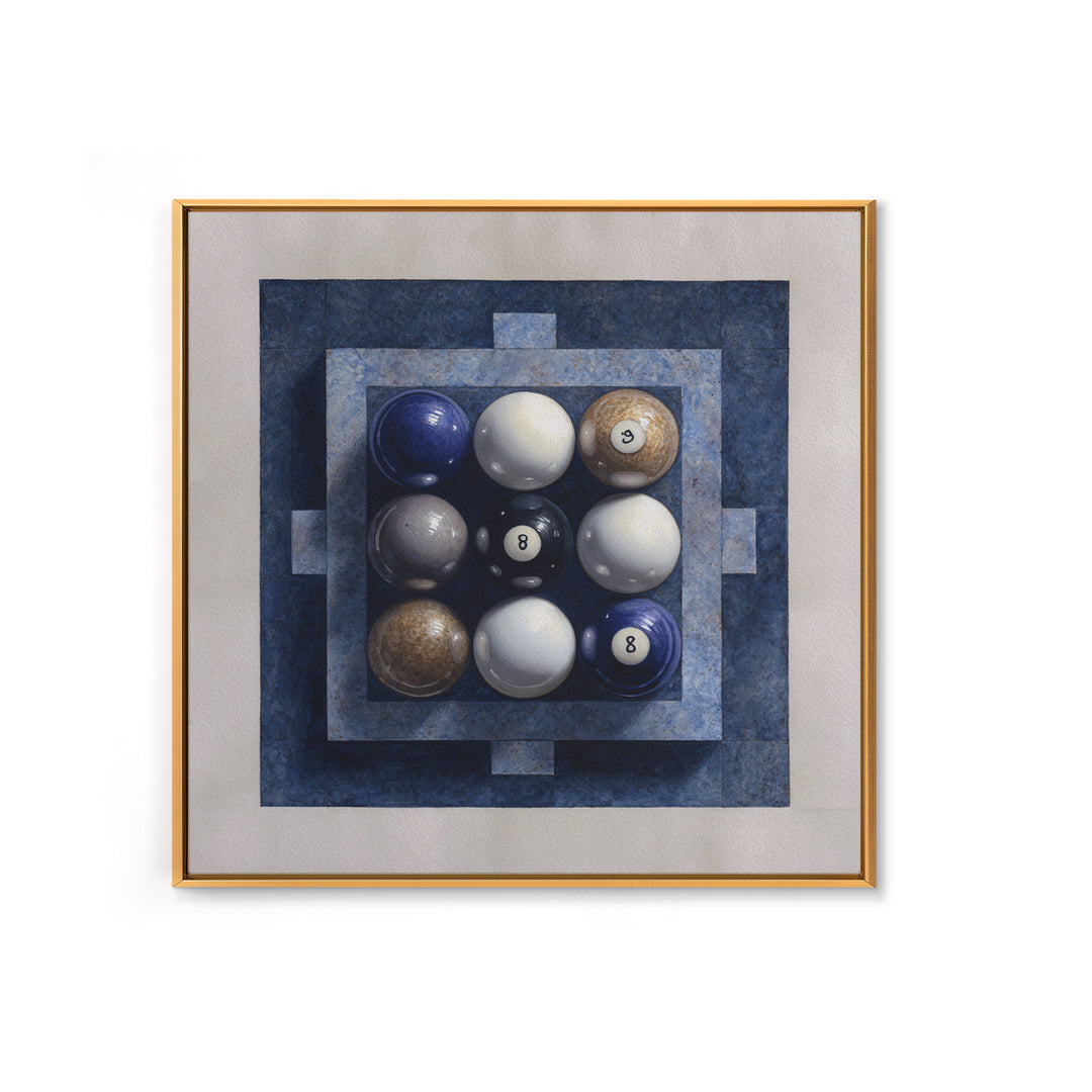Billiards Eight Ball Framed Canvas Print, Game Room Art, Masculine Wall Art, Game Room Decor, Fine Art, Play, Gallery Decor, GRA-1x1-2