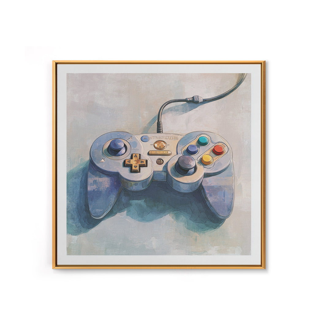 Old School Game Controller Canvas Print, Game Room Art, Girly Wall Art, Game Room Decor, Oil Painting, Play, Luxury Decor, GRA-1x1-30