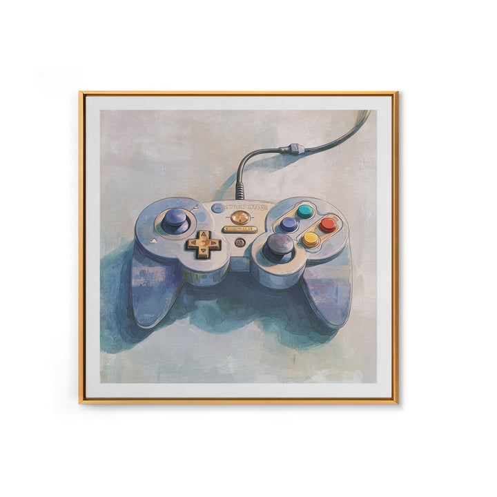 Old School Game Controller Canvas Print, Game Room Art, Girly Wall Art, Game Room Decor, Oil Painting, Play, Luxury Decor, GRA-1x1-30