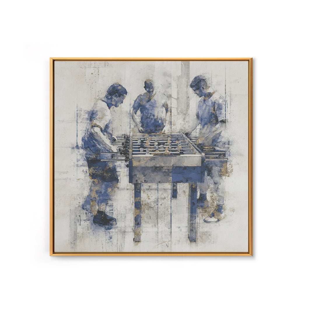 Foosball Player Figures Framed Canvas Print, Game Room Art, Statement Artwork, Game Room Decor, Fine Art, Play, GRA-1x1-33
