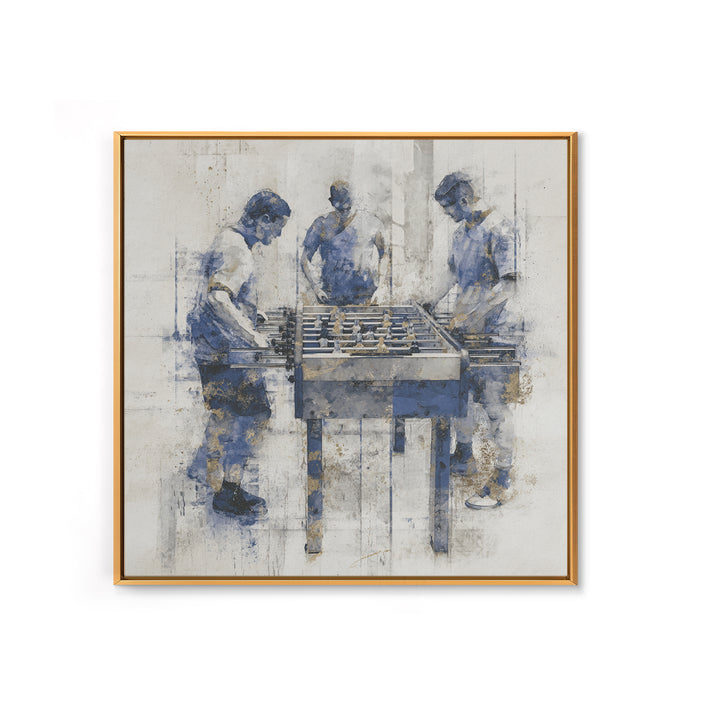 Foosball Player Figures Framed Canvas Print, Game Room Art, Statement Artwork, Game Room Decor, Fine Art, Play, GRA-1x1-33