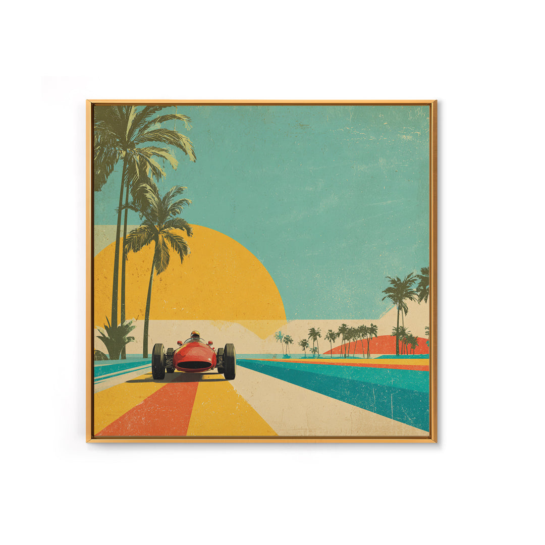 Retro Racing Car Game Poster Without Text Canvas Print, Game Room Art, New Home Gift, Game Room Decor, Fine Art, Play, GRA-1x1-36