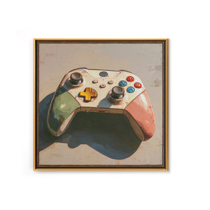 Old School Game Controller Canvas Print, Game Room Art, Girly Wall Art, Game Room Decor, Oil Painting, Play, Luxury Decor, GRA-1x1-54