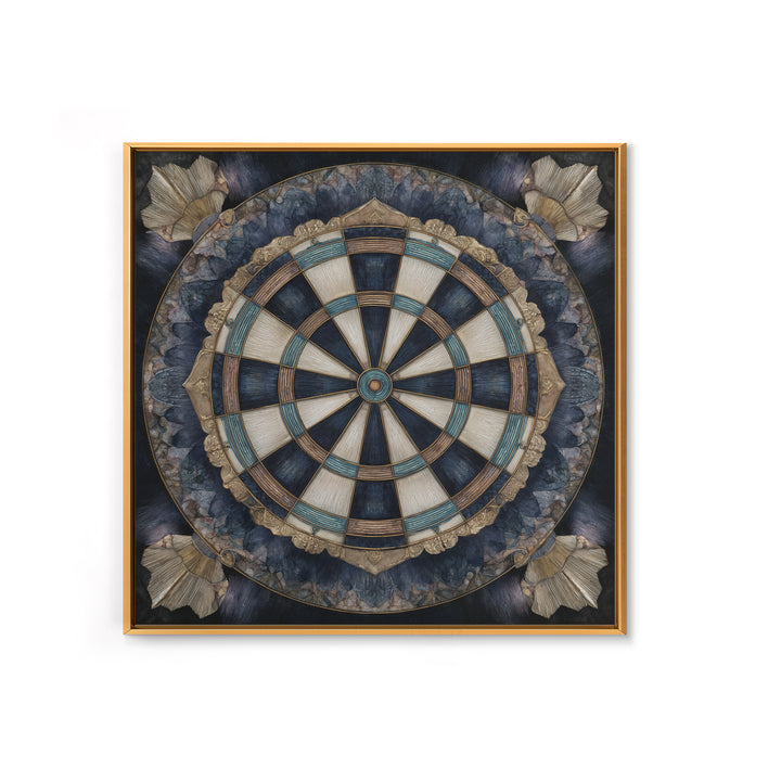 Dartboard Bullseye with Dynamic Motion Framed Canvas Print, Game Room Art, Black Art, Game Room Decor, Fine Art, Play, GRA-1x1-8