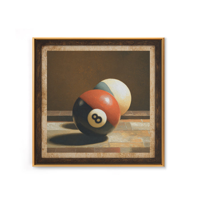 Billiards Eight Ball Canvas Print, Game Room Art, Boho Decor, Game Room Decor, Fine Art, Play, Classroom Decor, Original Art, GRA-1x1-98