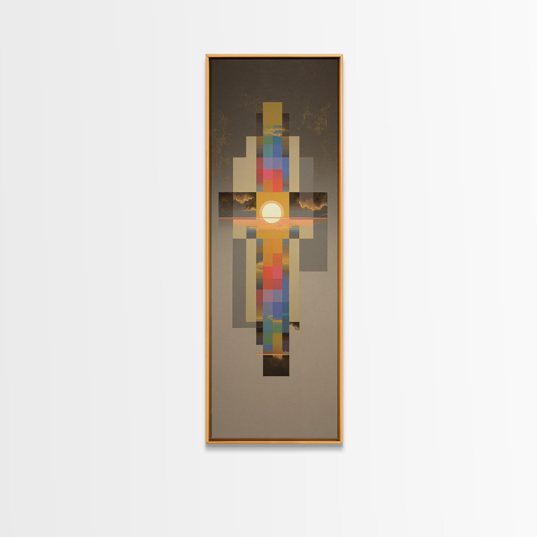 Arcade Spaceship Pixel Art Scene Framed Canvas Print, Game Room Art, Black Woman Art, Game Room Decor, Fine Art, Play, GRA-1x3-79