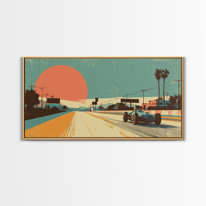 Retro Racing Car Game Poster Without Text Canvas Print, Game Room Art, Contemporary Art, Game Room Decor, Fine Art, Play, GRA-2x1-32
