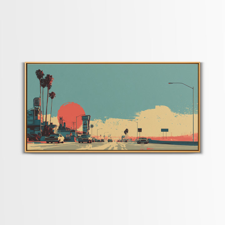 Retro Racing Car Game Poster Without Text Framed Canvas Print, Game Room Art, Black Woman Art, Game Room Decor, Fine Art, Play, GRA-2x1-80