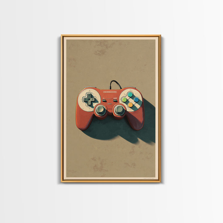 Old School Game Controller Canvas Print, Game Room Art, Canvas Wall Art, Game Room Decor, Abstract Art, Play, GRA-2x3-86