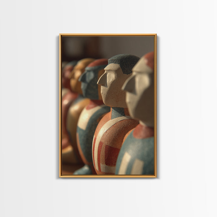 Foosball Player Figures Framed Canvas Print, Game Room Art, African American Art, Game Room Decor, Play, Kids Room Wall Art, GRA-2x3-89