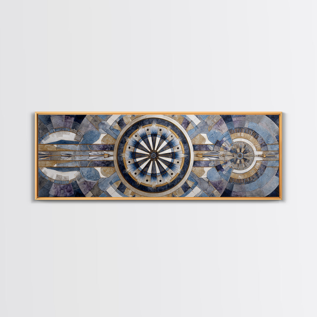 Dartboard Bullseye with Dynamic Motion Canvas Print, Game Room Art, Original Artwork, Game Room Decor, Fine Art, Play, GRA-3x1-24