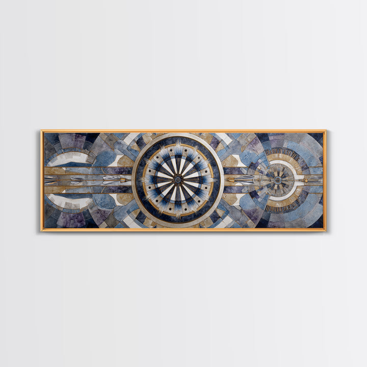 Dartboard Bullseye with Dynamic Motion Canvas Print, Game Room Art, Original Artwork, Game Room Decor, Fine Art, Play, GRA-3x1-24