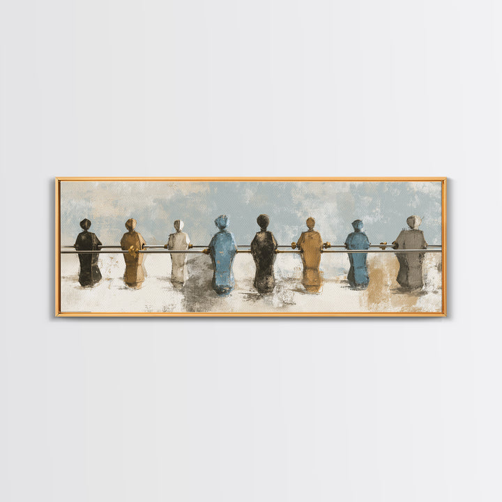 Foosball Player Figures Canvas Print, Game Room Art, Living Room Art, Game Room Decor, Fine Art, Play, Neutral Decor, GRA-3x1-25