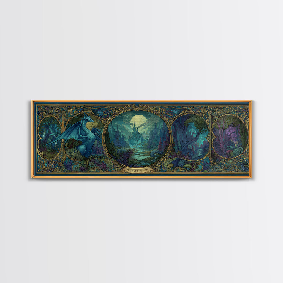Fantasy Board Game Dragon Token Scene Canvas Print, Game Room Art, Gallery Decor, Game Room Decor, Fine Art, Play, GRA-3x1-3