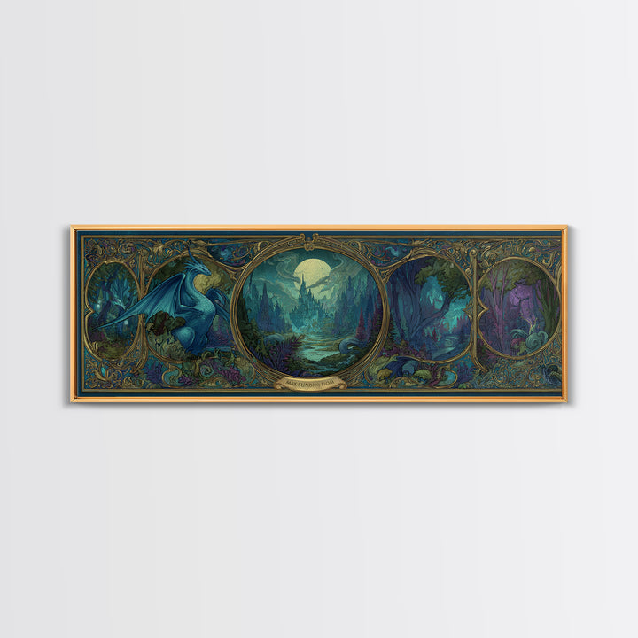 Fantasy Board Game Dragon Token Scene Canvas Print, Game Room Art, Gallery Decor, Game Room Decor, Fine Art, Play, GRA-3x1-3