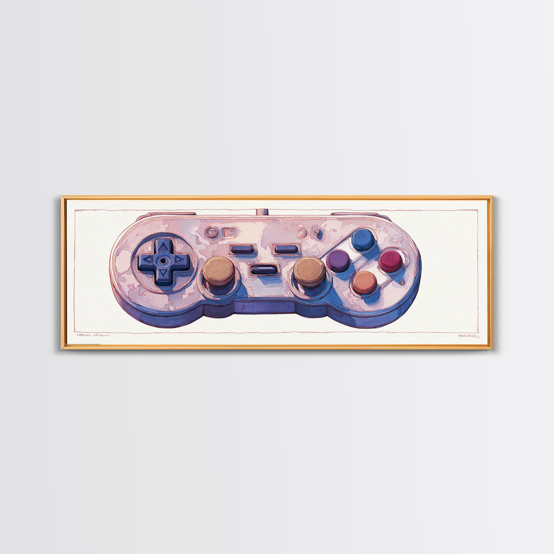 Old School Game Controller Canvas Print, Game Room Art, African American Art, Game Room Decor, Play, Kids Room Wall Art, GRA-3x1-46