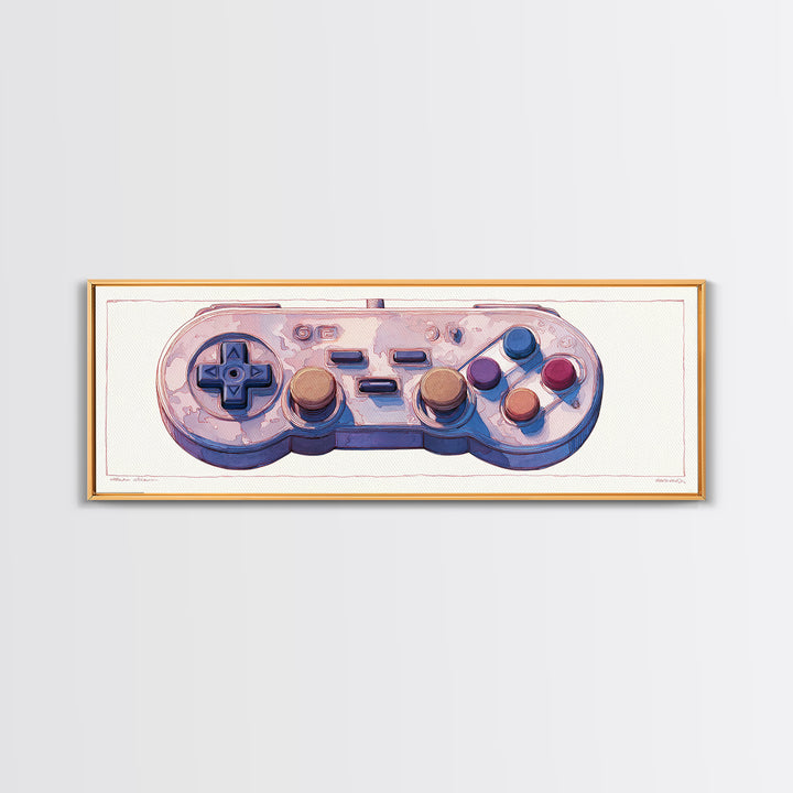 Old School Game Controller Canvas Print, Game Room Art, African American Art, Game Room Decor, Play, Kids Room Wall Art, GRA-3x1-46